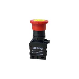 Buton de comandă tip ciupercă cu reținere, 1 contact NC, Ø40 mm, TEKSA