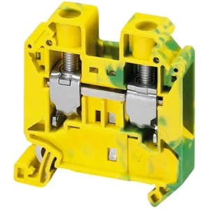 Clemă pe șină cu șurub tip AVK 50 mmp, pentru împământare, galben-verde, TEKSA