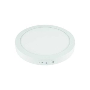 Panou LED PLUS subțire rotund aplicat, 6W, 6500K lumină rece, 540lm, Ø120, 85-265V, IP44, Eurolamp
