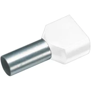 Pini terminali dubli izolați (tuburi de capăt twin), cupru stanat, 2x10 mm², tub 14 mm, alb, 50 buc/set,  TEKSA