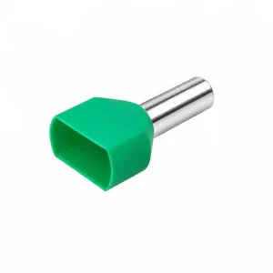 Pini terminali dubli izolați (tuburi de capăt twin), cupru stanat, 2x16 mm², tub 14 mm, verde, 50 buc/set, TEKSA