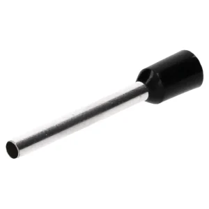 Pini terminali izolați (tuburi de capăt) cu tijă lungă, cupru stanat, 6 mm², tub 18 mm, negru, 50 buc/set, TEKSA
