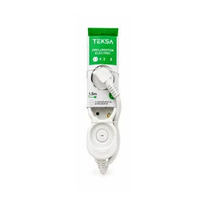 Prelungitor  3P - 1.5 metri, cablu 3x1.5mmp, cu întrerupător și protecție copil, TEKSA