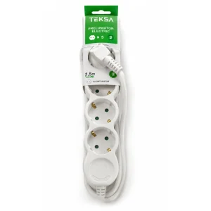 Prelungitor  5P - 1.5 metri, cablu 3x1.5mmp, cu protecție copil, TEKSA