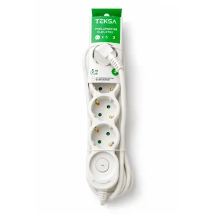Prelungitor  5P - 5 metri, cablu 3x1.5mmp, cu întrerupător și protecție copil, TEKSA