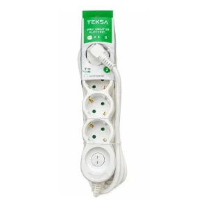 Prelungitor 5P - 7 metri, cablu 3x1.5mmp, cu protecție copil, TEKSA