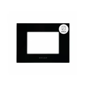 Ramă ornament sticlă 3 module negru, Millele