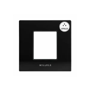Ramă ornament sticlă 2/3 module, negru, Millele