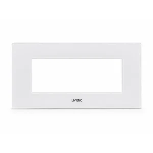 Ramă ornament 6 module, alb, finisaj lucios tip sticlă, Liveno