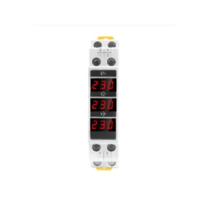 Voltmetru digital trifazic pentru șină tablou electric, 80-500V AC, Teksa
