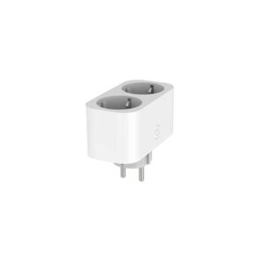 Adaptor SMART dublu pentru priză Schuko, cu Wi-Fi și contor, 16A, IP20, 220-240V, Eurolamp