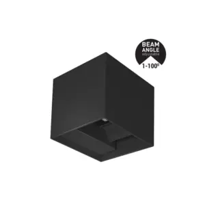 Aplica de perete COB, 10W, 3CCT, 100X100X100mm, cu difuzor, sticlă neagră, 220-240V, IP65, ARTE ILLUMINA, Eurolamp
