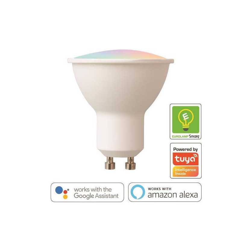 Bec SMART dimabil prin aplicatie, 6W, GU10, RGBW, 470 lumeni, 220-240V, Eurolamp