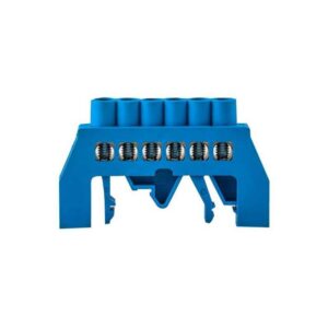 Bloc terminal pentru NUL, cu șurub, 6 borne, 60A, albastră, Eurolamp