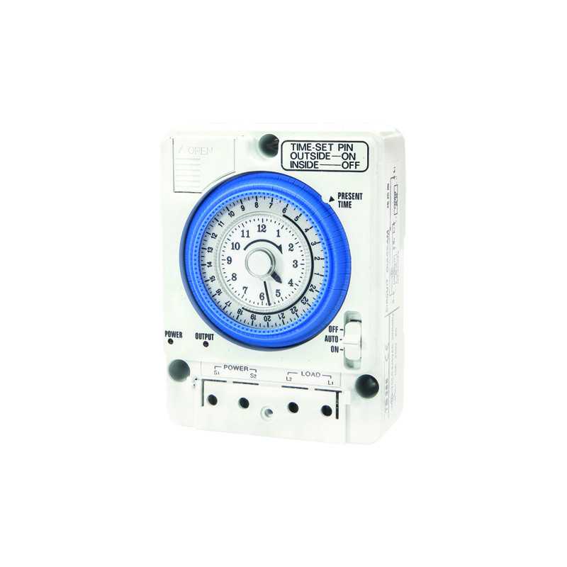 Ceas programator analogic aplicat, 24 ore, rezerva de timp 150 ore, 16A, 100-240V, Eurolamp