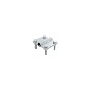 Clemă galvanizata St/tZn in cruce pentru conexiune electrod - conductor 8-10mm, max 20mm, cu placa intermediara, Elko Bis