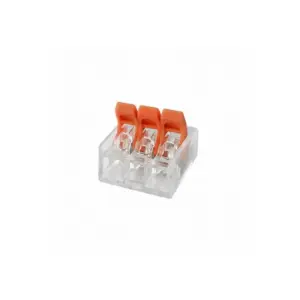 Clemă tip Wago SUBȚIRE pentru conductor flexibil, 3 poli, 0.2-4mmp, max 32A, Eurolamp (25 buc/set)