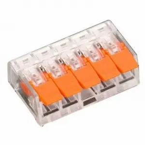 Clemă tip Wago SUBȚIRE pentru conductor flexibil, 5 poli, 0.2-4mmp, max 32A, Eurolamp (25 buc/set)
