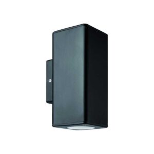 Corp iluminat SQUARE BLACK pentru perete sus-jos plastic, GU10, max. 6W, 220-240V, 99x76x186mm, IP65, Eurolamp