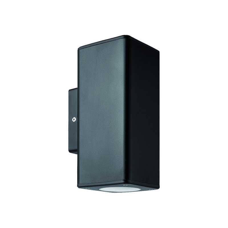 Corp iluminat SQUARE BLACK pentru perete sus-jos plastic, GU10, max. 6W, 220-240V, 99x76x186mm, IP65, Eurolamp
