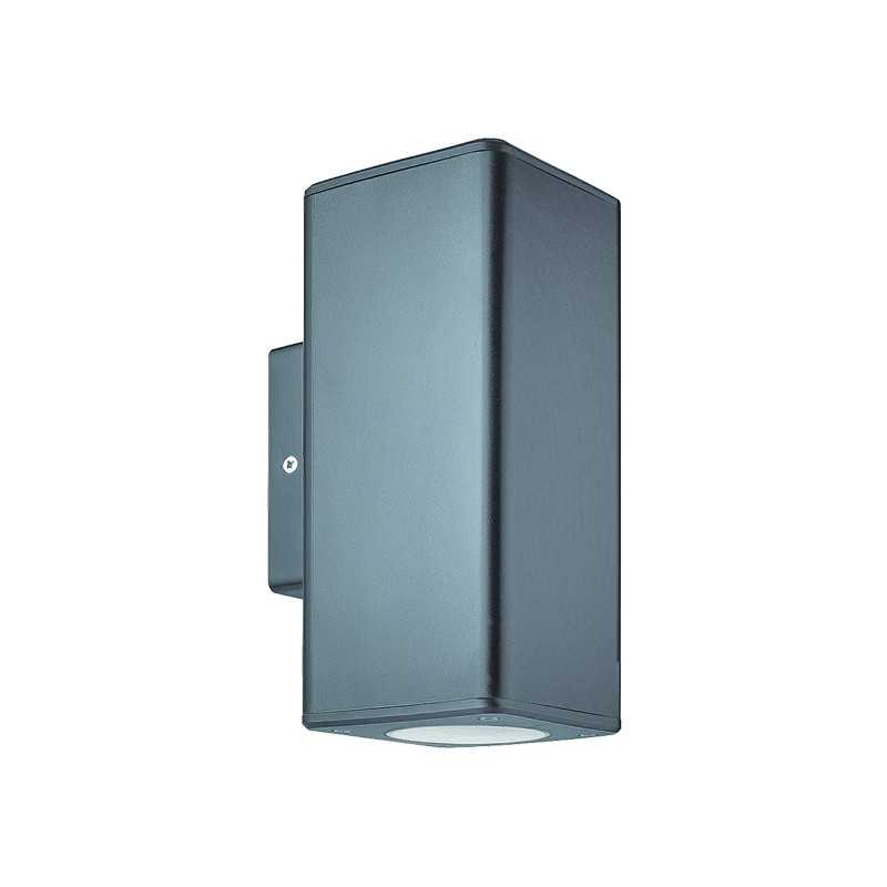 Corp iluminat SQUARE GREY pentru perete sus-jos plastic, GU10, max. 6W, 220-240V, 99x76x186mm, IP65, Eurolamp