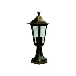 Felinar hexagonal cu picior aluminiu bronz, E27, max. 12W, 200x200x357mm, IP44, Eurolamp