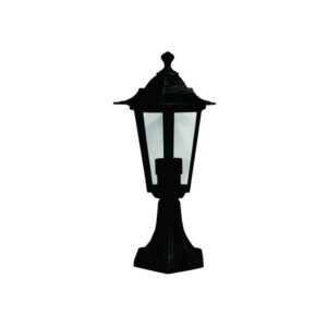 Felinar hexagonal cu picior aluminiu negru, E27, max. 12W, 200x200x357mm, IP44, Eurolamp