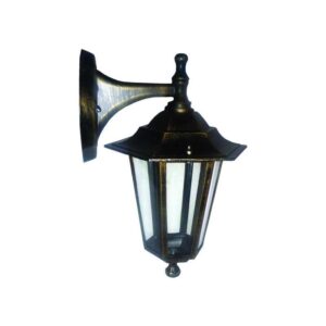 Felinar hexagonal in jos aluminiu bronz, E27, max. 12W, 300x220x305mm, IP44, Eurolamp