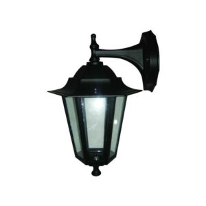 Felinar hexagonal in jos aluminiu negru, E27, max. 12W, 300x220x305mm, IP44, Eurolamp