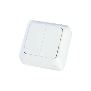 Întrerupător aplicat dublu alb, IP20, 10A, Eurolamp