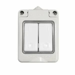 Întrerupător dublu gri, IP55, 16A, Hydro