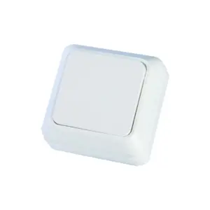 Întrerupător aplicat simplu alb, IP20, 10A, Eurolamp