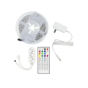 Kit Bandă LED Pixel PLUS dimabilă cu driver și controller Wi-fi cu muzica, 12V, 18W, RGB, SMD 5050 30LED/ml, IP20, Eurolamp (5M)