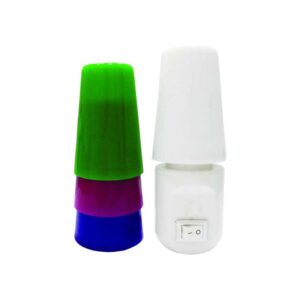 Lampă de veghe LED cu întrerupător / 4 culori, 1W, 2700K lumină caldă, 220-240V, Eurolamp