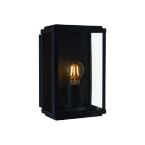 Lampă metalică de perete neagră, E27, max. 10W, 220-240V, 160x112x250mm, IP44, Eurolamp