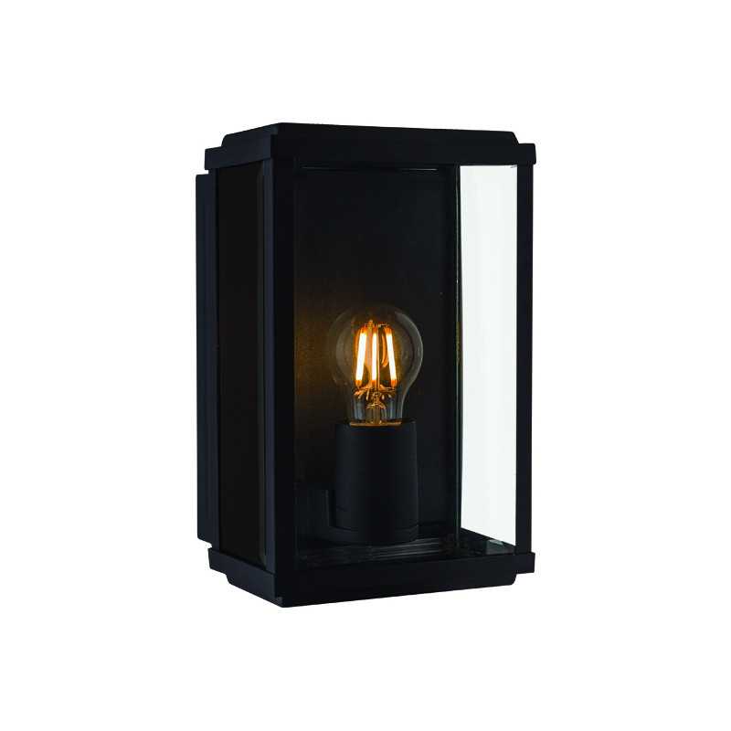 Lampă metalică de perete neagră, E27, max. 10W, 220-240V, 160x112x250mm, IP44, Eurolamp
