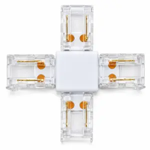 Mufă de adăugire în cruce pentru bandă LED COB monocromă, 8 mm, seria 145-7202x, Eurolamp