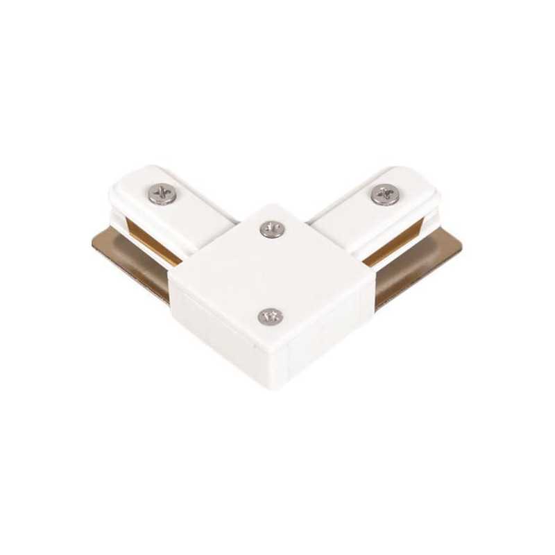 Piesa de îmbinare colt la 90 grade pentru șină magnetică monofazată 145-59020 și 145-59021, 2 linii, albă, Eurolamp