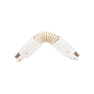 Piesa de îmbinare reglabilă pentru șină magnetică monofazată 145-59000 și 145-59001, 2 linii, albă, Eurolamp