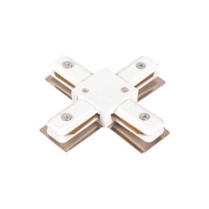 Piesa de îmbinare tip cruce pentru șină magnetică aparentă monofazată 145-59000 și 145-59001, 2 linii, albă, Eurolamp