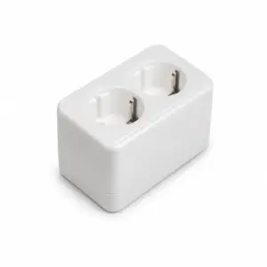 Priză aplicată dubla albă, IP20, 16A, Eurolamp