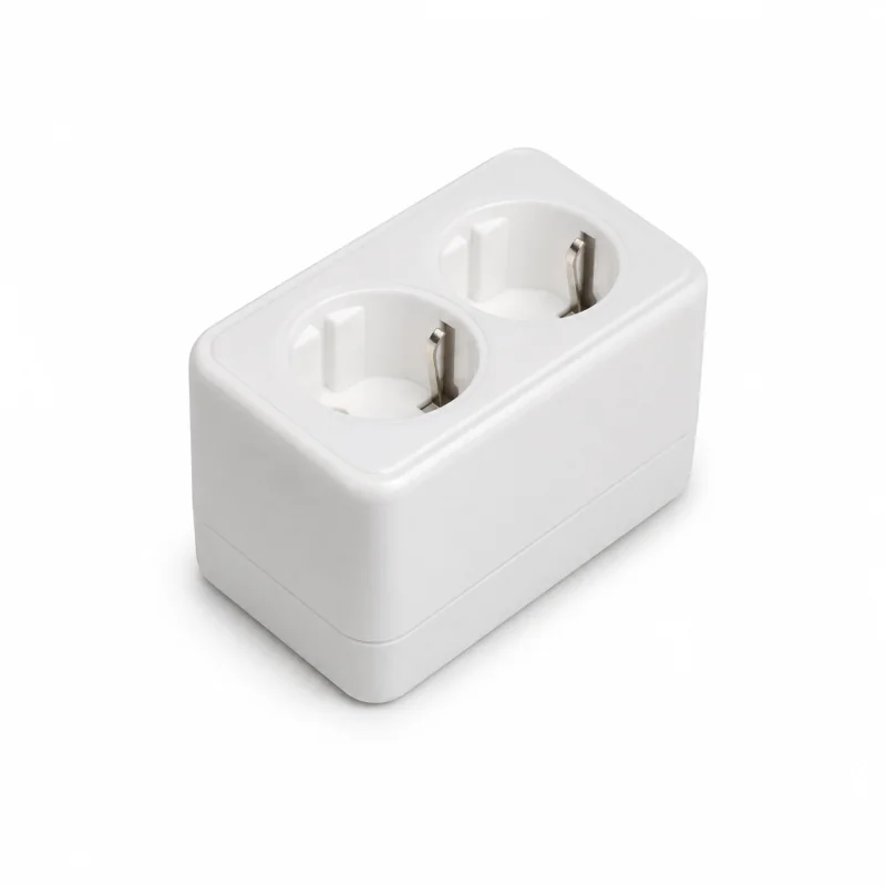 Priză aplicată dubla albă, IP20, 16A, Eurolamp