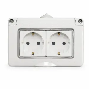 Priză dubla gri, IP55, 16A, Hydro