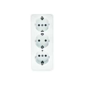 Priză aplicată tripla albă, IP20, 16A, Eurolamp