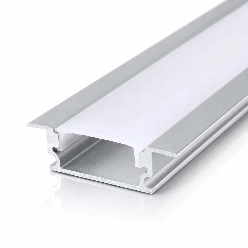 Profil aluminiu încastrat cu dispersor mat pentru bandă LED, L-2M, 23,6x7mm, Eurolamp