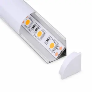 Profil din aluminiu aplicat la 90° pentru colt cu dispersor mat pentru bandă LED, L-2M, 16x16mm, Eurolamp