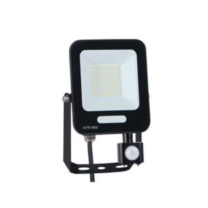 Proiector LED SMD negru 30W cu senzor de miscare , 3600lm, 6500k lumină rece, 160-265V, Eurolamp