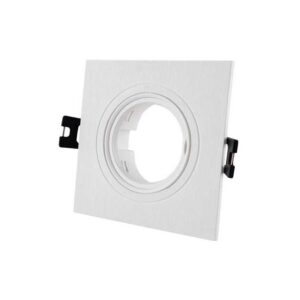 Ramă pătrată reglabilă pentru spot din policarbonat alb , 93x93x27mm, max 7W LED, Eurolamp