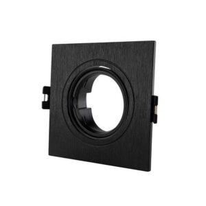 Ramă pătrată reglabilă pentru spot din policarbonat negru , 93x93x27mm, max 7W LED, Eurolamp