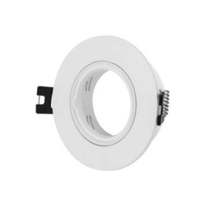 Ramă rotundă reglabilă pentru spot din policarbonat alb , 90x27mm, max 7W LED, Eurolamp